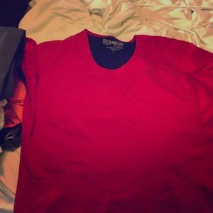 Red scrub top